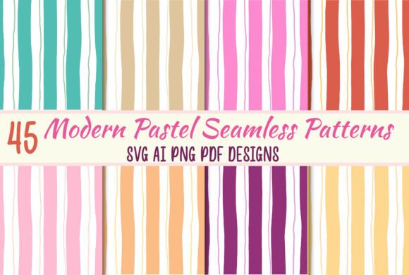 45 Modern Pastel Seamless Patterns SVG