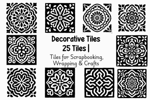 Black and W White SVG Decorative Tiles for Branding and Packaging