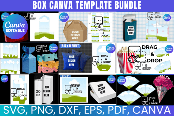 Box Canva Editable Template Bundle: Graphics for Real Canva Projects