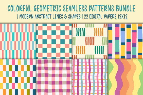 Colorful Geometric Seamless Pattern for Web and Print Design