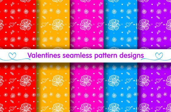 Cute Valentine Love Floral Patterns for Local Business Branding