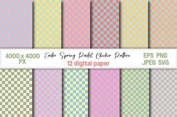 Easter Spring Pastel Checker Pattern - A Versatile Graphic Design Asset