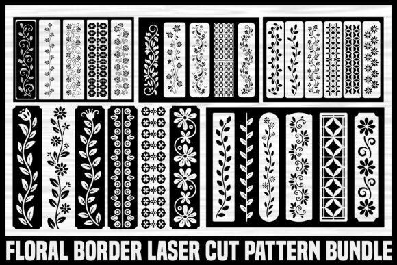 Floral Pattern Lesar-Cut Nail Art Stencil Graphics for Crafts