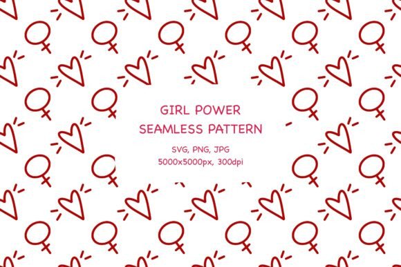 Girl Power Feminist Seamless Pattern SVG for Graphic Design