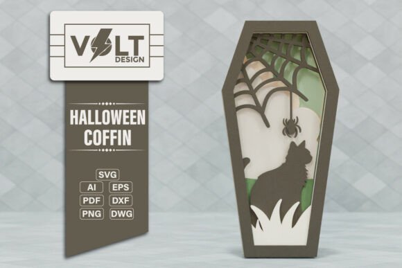 Halloween Coffin 3D SVG Multilayer File for Crafts & Graphics