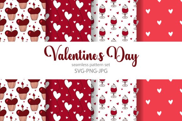 Hearts Valentine's Day Print Set for Marketing and Branding