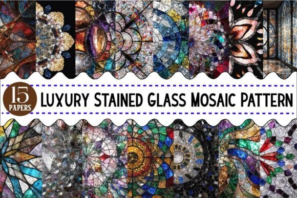Luxury Stained Glass Mosaic Pattern for Web and Editorial Design