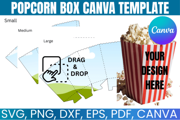 Popcorn Box Canva Template: Graphics for Real Crafting