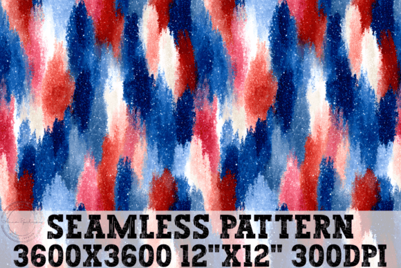 Red White Blue Brush Strokes Seamless Pattern Review