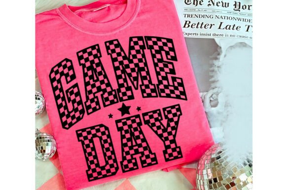 Retro Checkered Game Day PNG — T-Shirt Designs & Graphics