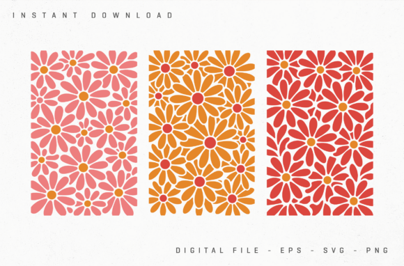 Retro Floral Seamless Patterns Set: Graphics & Illustrations