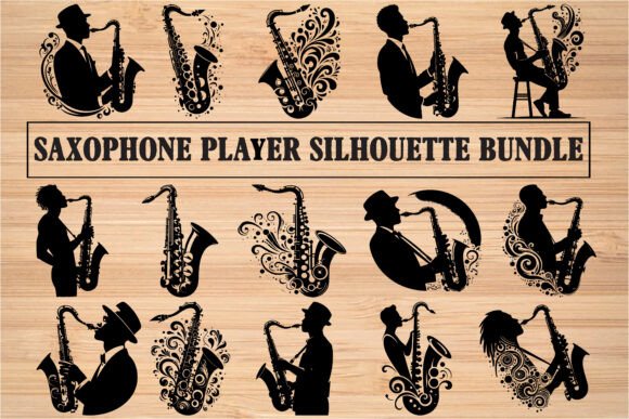 Saxophone Player Silhouette Bundle – Jaz Graphics