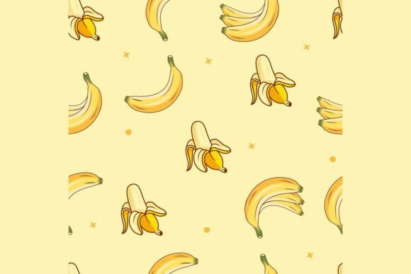Seamless Banana Fruit Pattern for Creative Design Projects