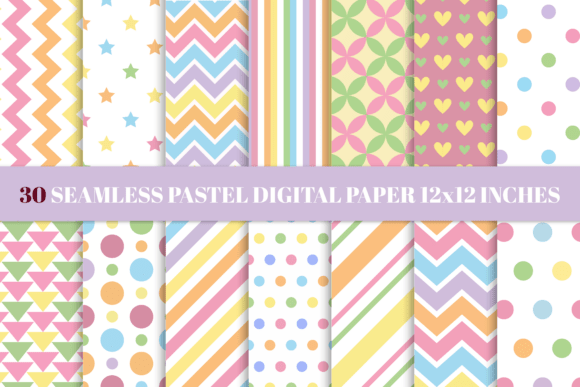 SEAMLESS PASTEL DIGITAL PAPER 12x12 in for Branding and Packaging