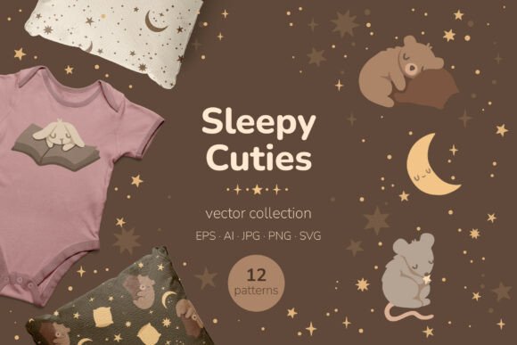 Sleepy Cuties – Cozy Graphics for Dreamy Patterns