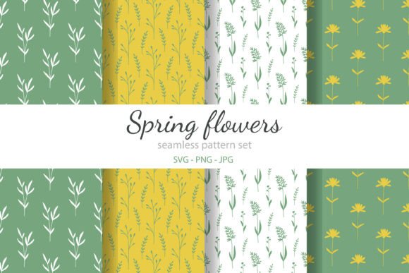 Spring Flowers Seamless Pattern Set for Branding and Design