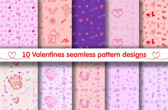 Valentine’s Day Seamless Pattern Bundles for Modern Design