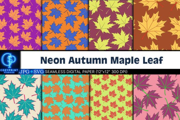 Vibrant Maple Leaf Seamless Patterns for Graphics and Patterns